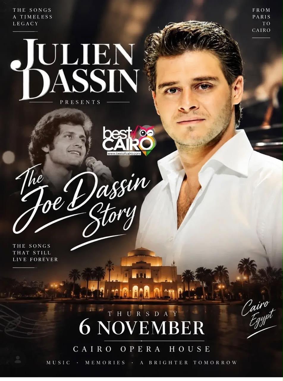 Poster for Julien Dassin Joe Dassin Story at Cairo Opera House on 6 November