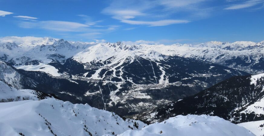 Courchevel seen from the Bozelet piste, April 2025