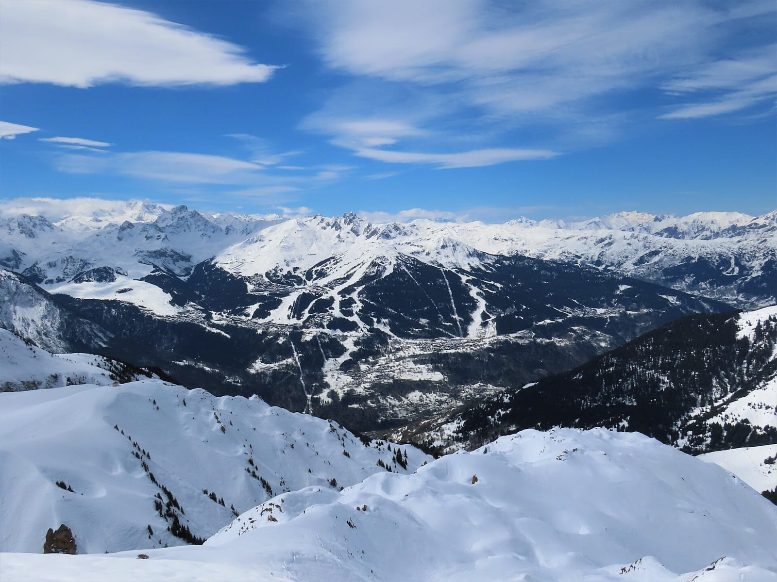 Courchevel seen from the Bozelet piste, April 2025