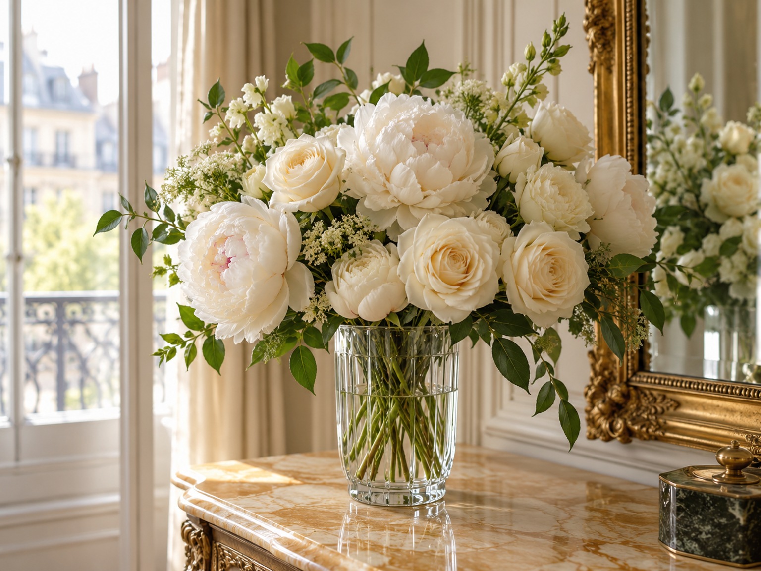 Maison Delano Paris — زهور ومرآة مذهبة، صورة توضيحية لا تصور الفندق
