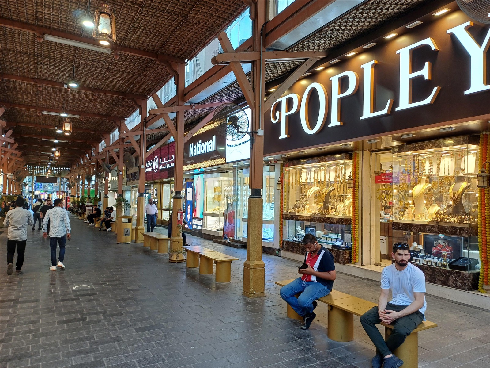 Gold jewellery shopfronts in Dubai Gold Souq