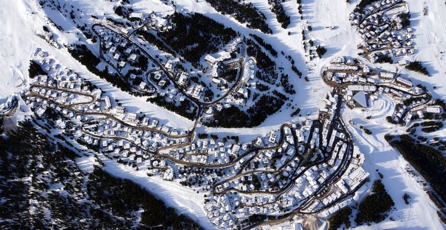 Courchevel resort surrounded by the snowy French Alps