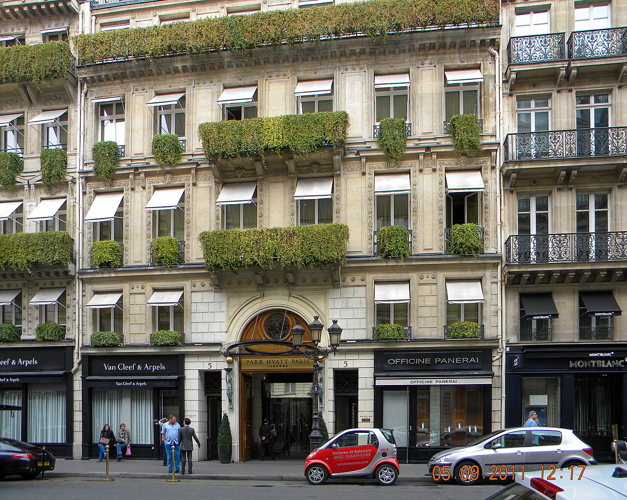 Park Hyatt Paris-Vendôme exterior at 5 rue de la Paix, 75002 Paris