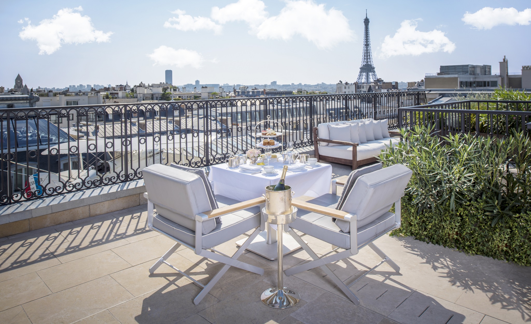 Rooftop Garden Suite terrace at The Peninsula Paris