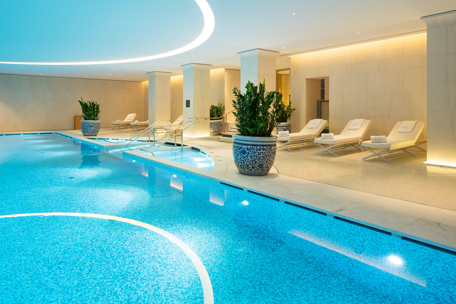 Indoor pool at The Peninsula Spa Paris
