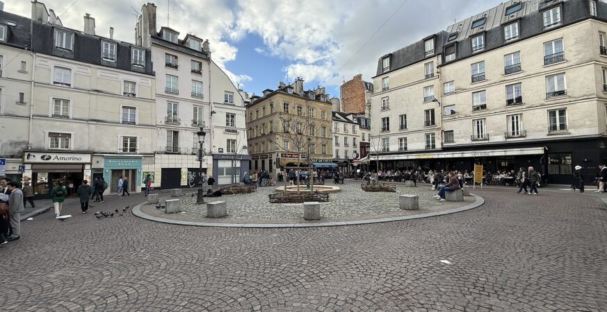 Place de la Contrescarpe at the top of Rue Mouffetard in Paris