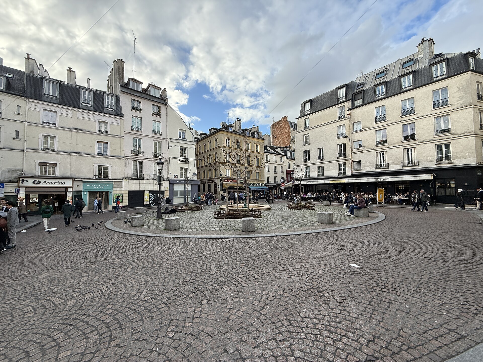 Place de la Contrescarpe at the top of Rue Mouffetard in Paris