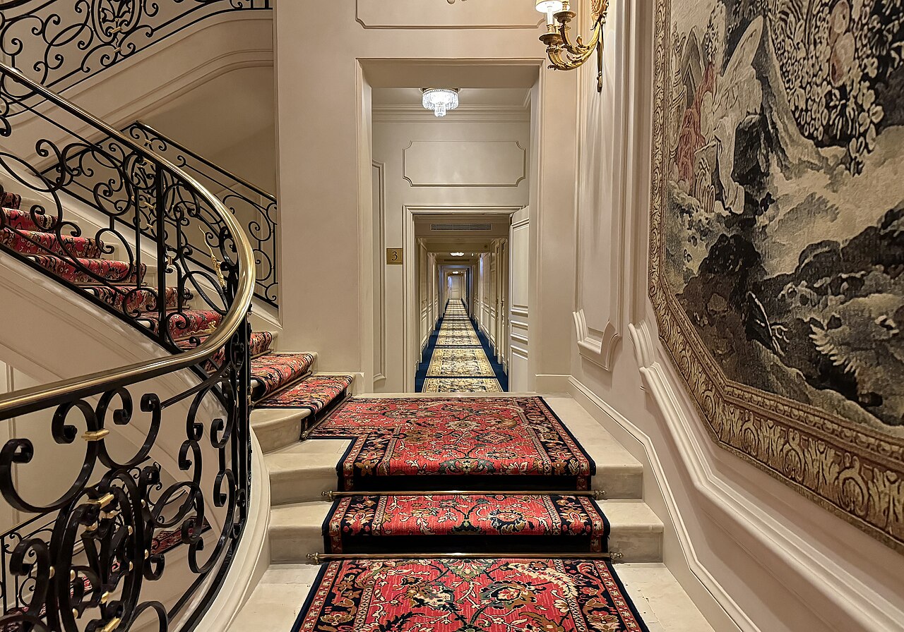 Elegant hallway inside Ritz Paris
