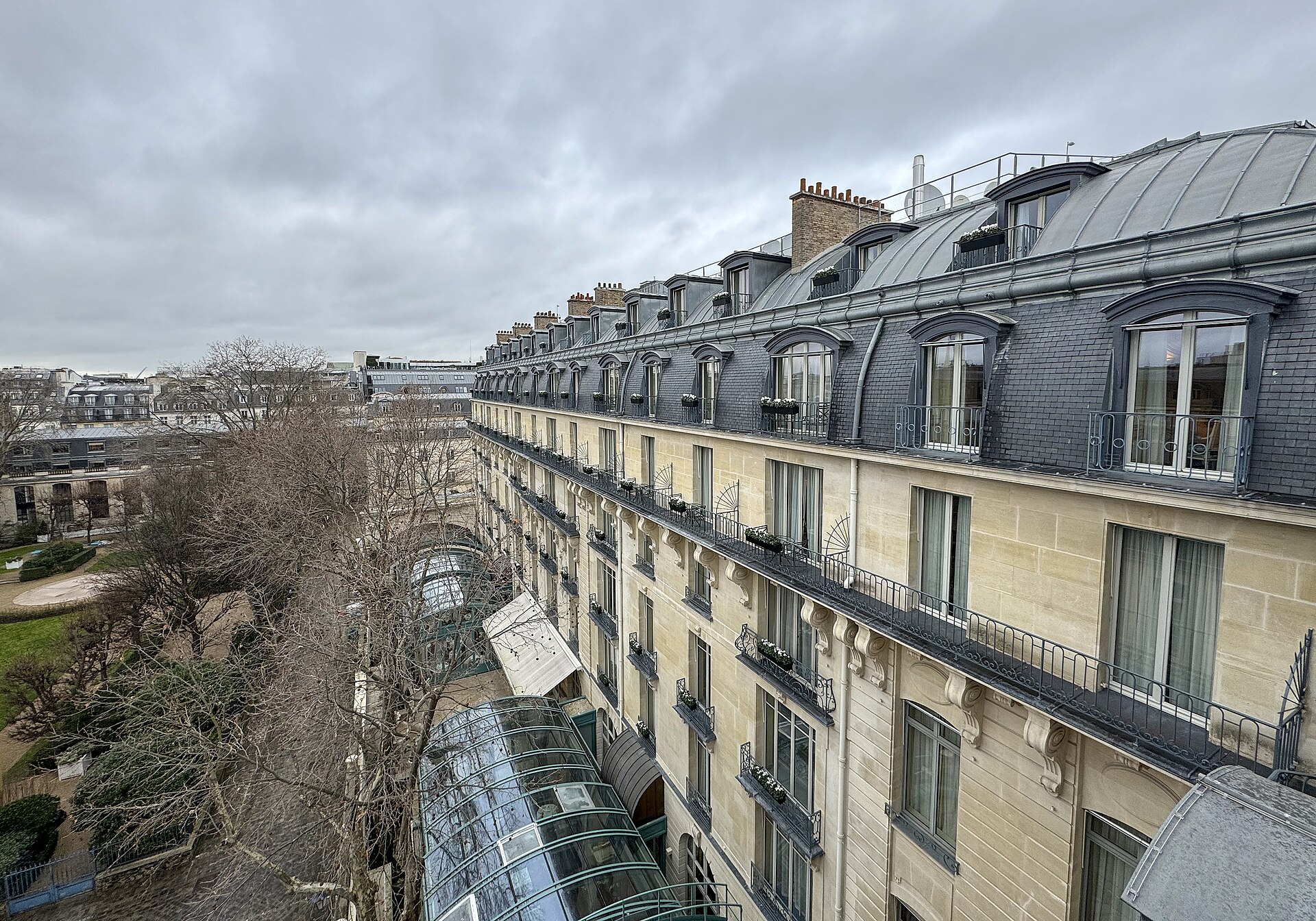 Ritz Paris exterior overlooking the garden — on the garden side, Place Vendôme