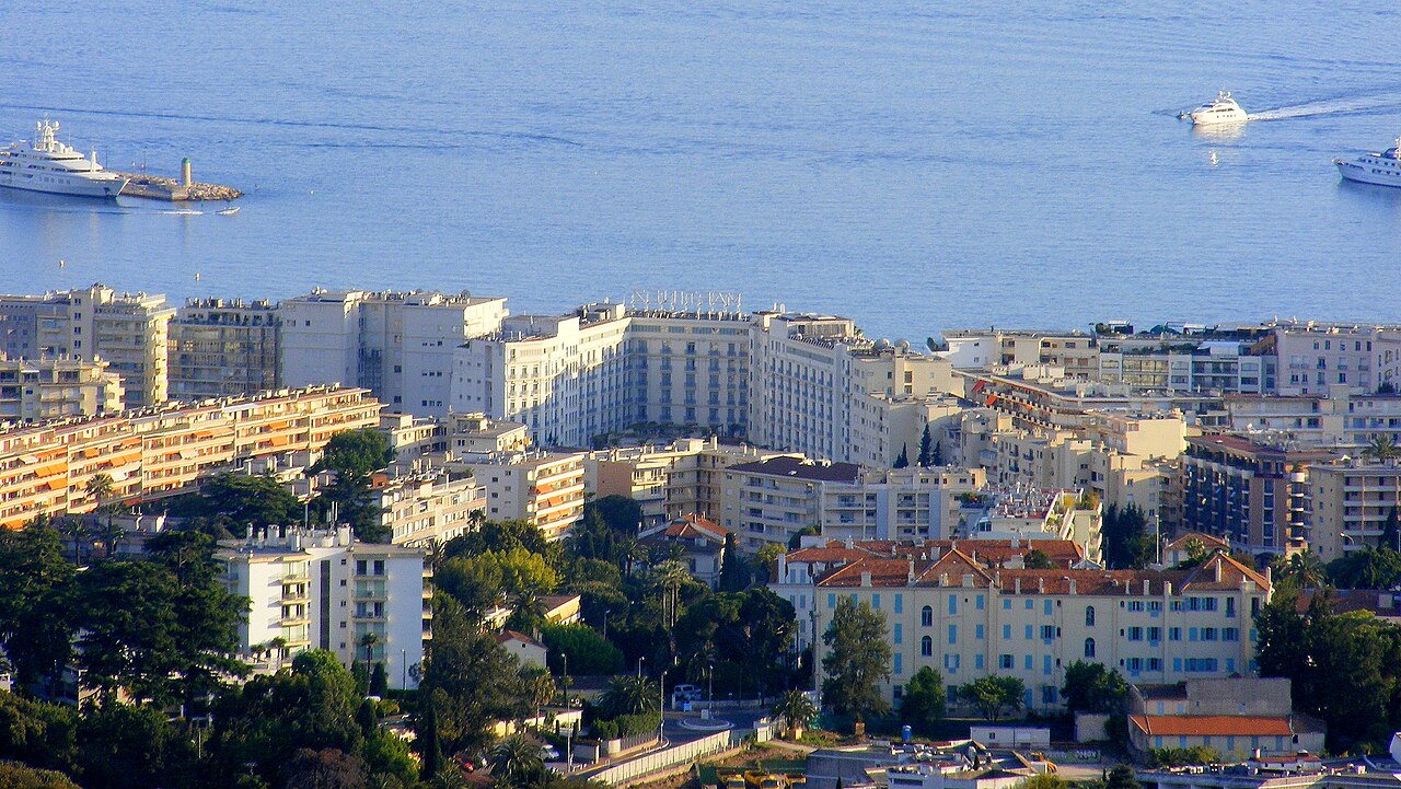 The Martinez seen from the Chemin des Collines area in Cannes.