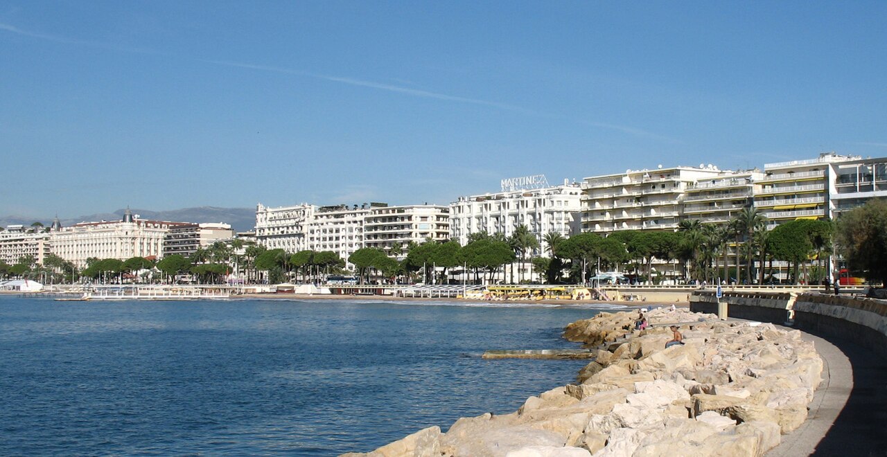 The eastern section of the Croisette in Cannes.