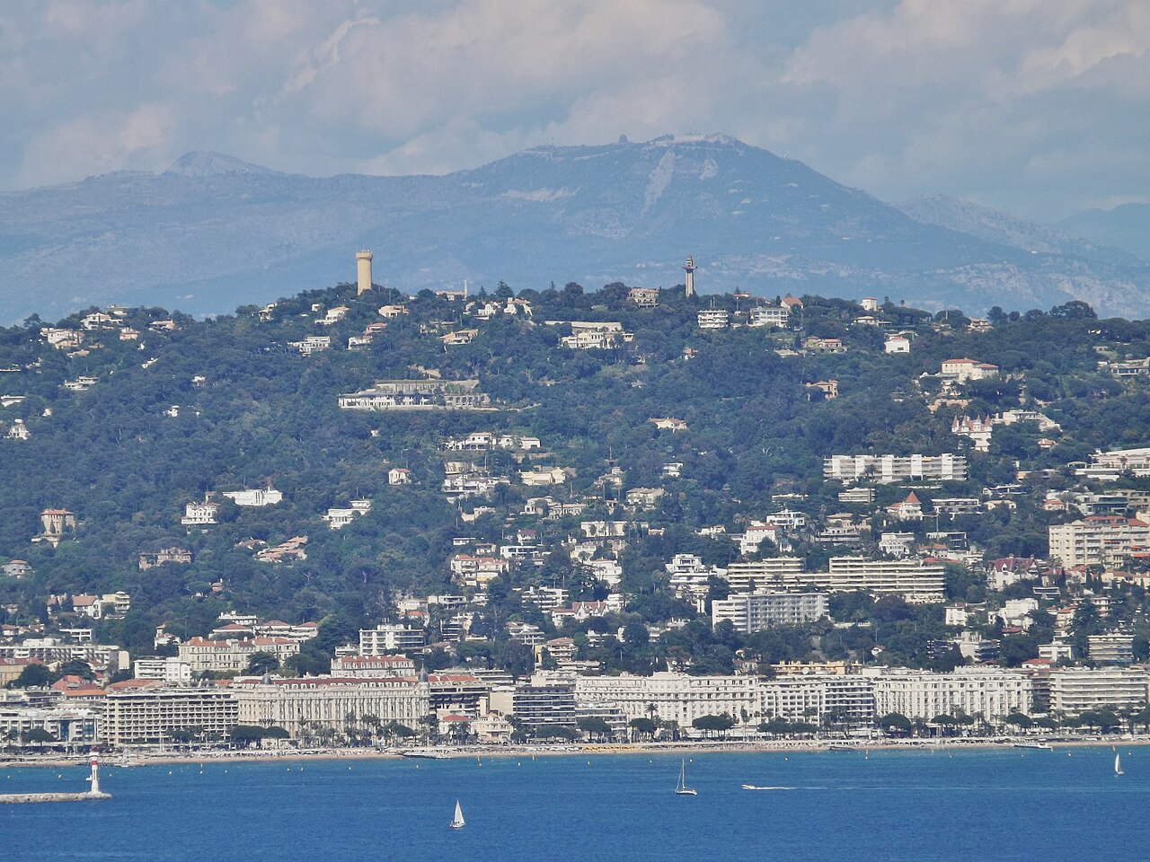 A panoramic view of the Croisette in Cannes.