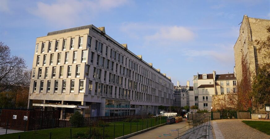 Cité internationale des arts building and outdoor spaces in Paris