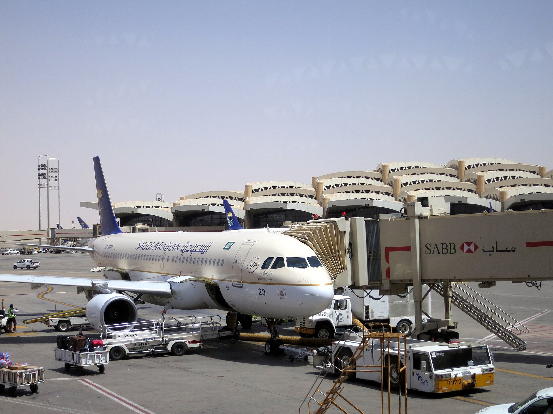 Saudia Airbus A320 at King Khalid International Airport in Riyadh