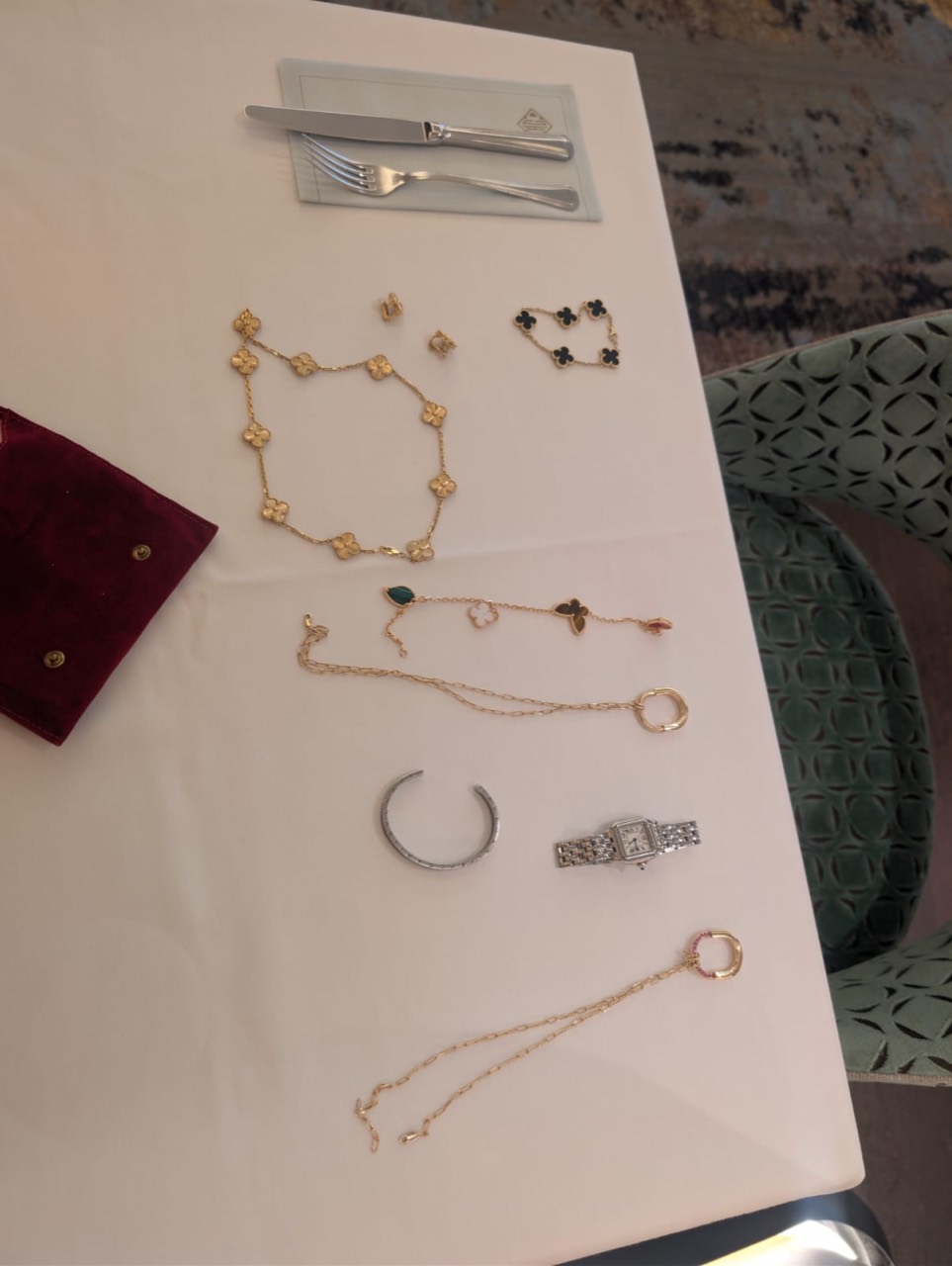Close view of recovered pieces before their handover in Paris