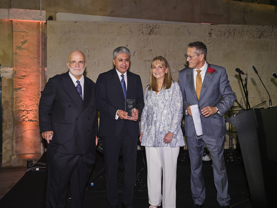 Egyptian Tourism and Antiquities Minister Sherif Fathy at the WTTC Global Champion Award presentation in Valletta