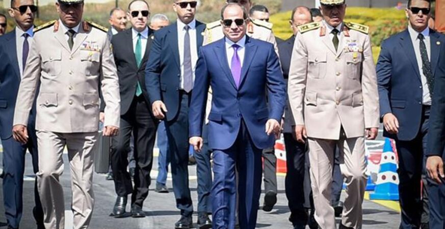 President Abdel Fattah el-Sisi arriving at the Egyptian Military Academy graduation on 17 October 2026