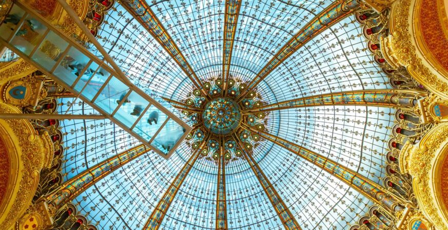 The dome of Galeries Lafayette Haussmann in Paris — archive photograph.