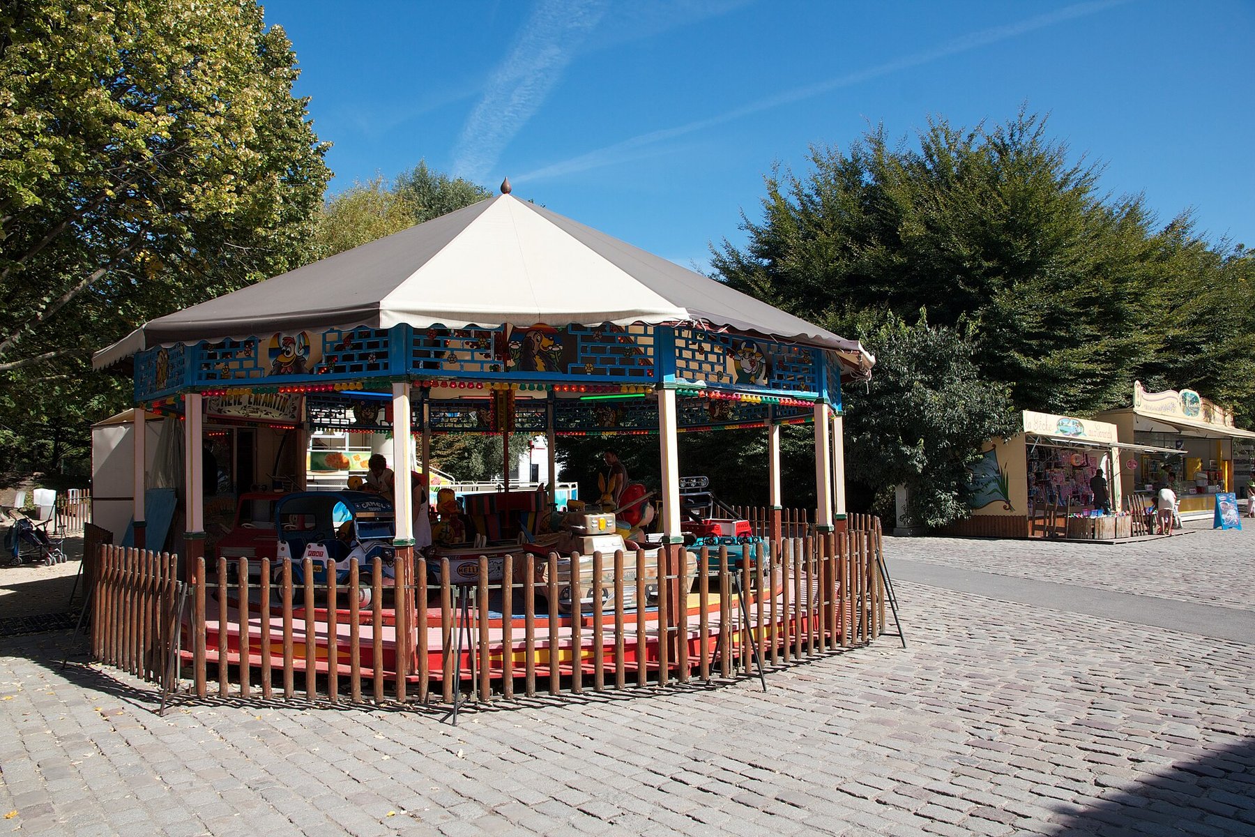 Children’s carousel photographed in Parc de la Villette, Paris