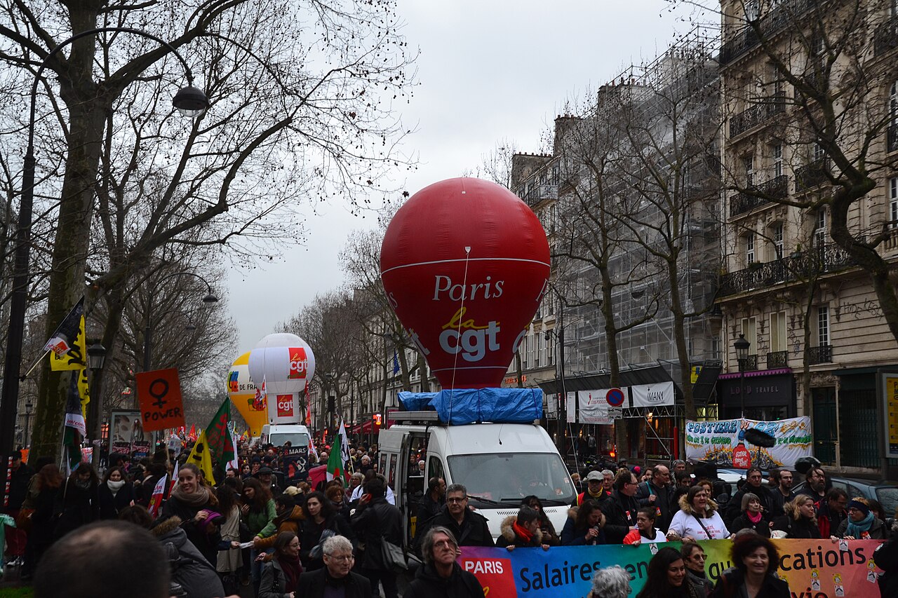 Women gathered at a women’s rights demonstration in Paris