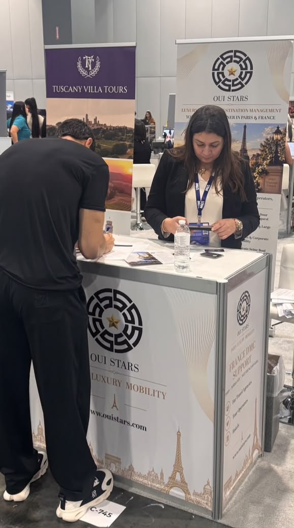 Professional exchanges at booth C-745.